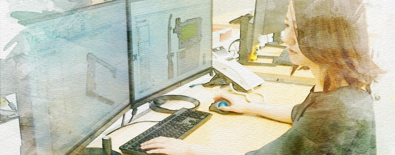 技術スタッフが微笑んでいる様子（PC版）